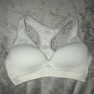 Pink grey sports bra with cute lacing